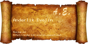 Anderlik Evelin névjegykártya